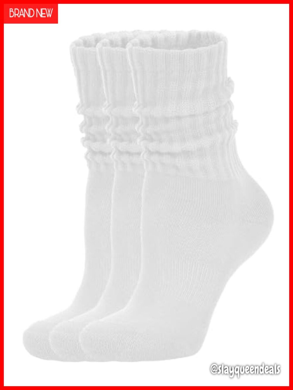 Women's Scrunch Crew Socks Retro 3-Pack Cotton Boot Calf Chunky Ribbed Cozy